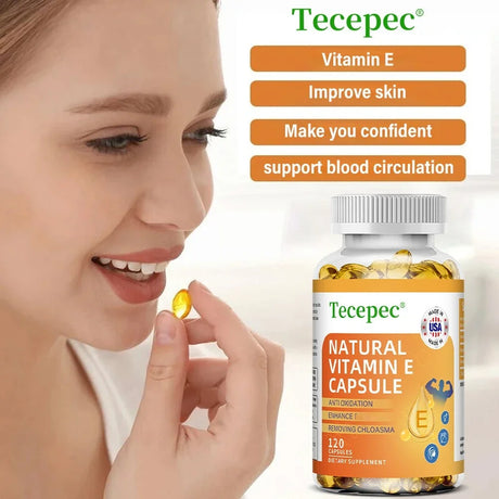 Vitamin E Capsules Helps Blood Birculation and Antioxidant & Brightens Skin Tone Daily Vitamin Supplement Beauty Health