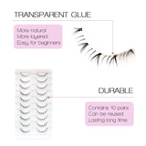10Pairs Bottom Eyelashes Manga Lower Lashes Clear Band Wispy Small Flame Under Eye Lashes Korean Makeup Cosplay Tools