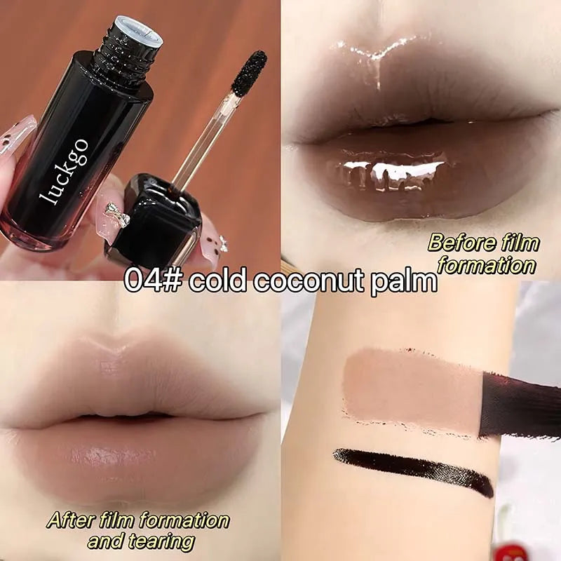 Chocolate Brown Peel Off Lip Stain Waterproof Makeup Matte Khaki Orange Liquid Lipstick Nude Black Tattoo Lips Tint Cosmetic