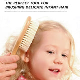 1/2/3PCS Newborn Wool Baby Wooden Brush Comb Newborn Hair Brush Infant Head Massager Portable Comb Hair Bath Brush Comb