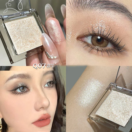 Dream Glittering Purple Eyeshadow Matte/Pearlescent Highlighter Makeup Monochrome Glossy Shiny Smoky Grey Eye Shadow Palette