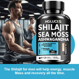 Premium Sea Moss Shilajit Ashwagandha Herbal Capsules, Boost Energy, Immune Support, Enhance Vitality & Overall Wellness