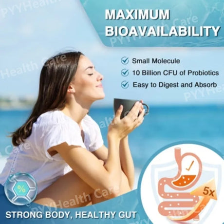 Marine Collagen Peptides Powder - Type I III Collagen with Probiotics, Vitamin C & Hyaluronic- Unflavored - 12.35oz/35 Servings