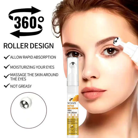 Aihuf Bee Toxin Eye Cream 15ml Instant Moisturizing Anti-Aging Deeply Nourishing Smooth Dry Skin Bag under Eye Treatment Dark Ci