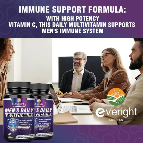 Men's Multivitamin – Immune Boost with Vitamins A, B12, C, D | Daily Energy & Non-GMO