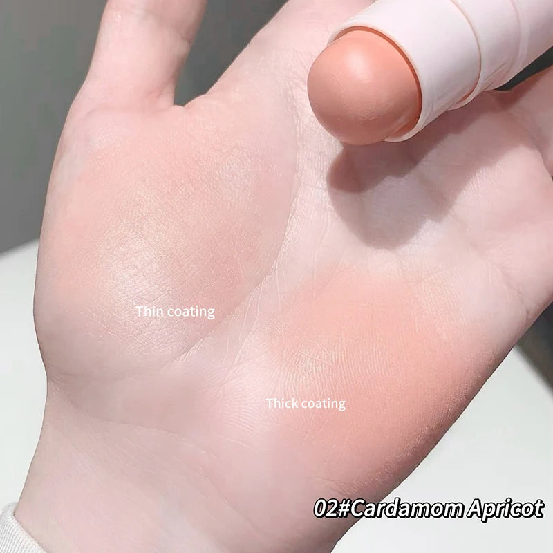 Gege Bear Soft Matte Blush Stick Moisturizing Natural Matte Tender Eeasy to Blend Rouge Stick