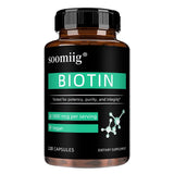 Vegan Biotin Supplement 5000 Mcg, Hair, Skin, Nails and Supports Normal Brain Function and Cognitive Abilities - 120 Capsules