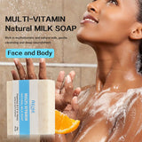 AILKE Multivitamins Natural Milk Soap, Brightening, Nourishing And Firming Skin, Gentle Cleansing, For Face, Body, 200g/7 oz