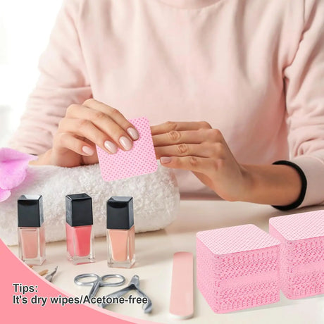 200pcs/Box Lint Free Nail Wipes Gel Nail Polish Remover Wipes Absorbent Acetone Nail Glue Polish Clean Solft Magic Stuff Pad