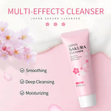 LAIKOU Japan Sakura Facial Cleanser Oil Control Cleansing Face Wash Cream Pore Clean