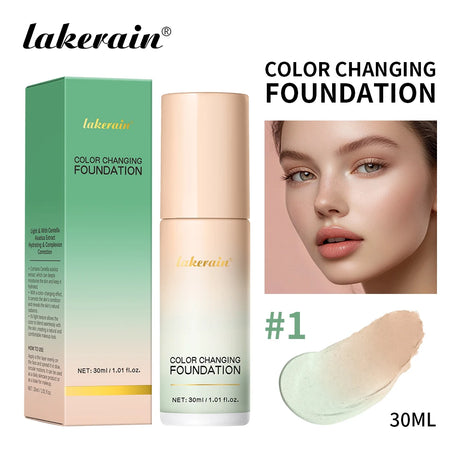 Waterproof Color Changing Liquid Foundation Centella Korean High Coverage Foundation Cream For Face Base Makeup