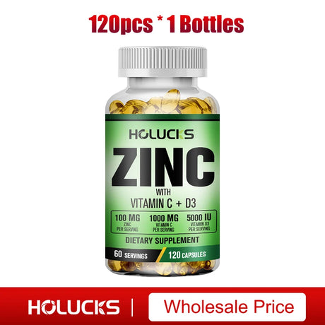 Buy 1 Get 1 Free! Pure Zinc Supplement, for Immune System Booster, Wound Healing & Antioxidant Defense for Year-Round Wellness