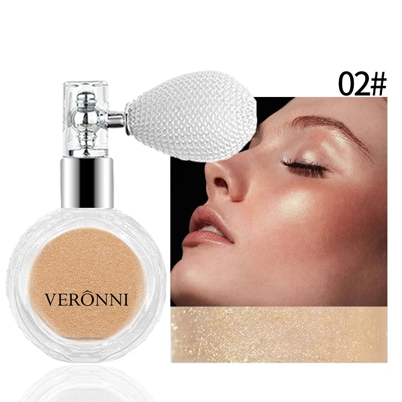 Diamond Highlighter Glitter Spray High Gloss Fairy Powder Shimmer Sparkle Powder Makeup for Face Body Highlight Face Body Makeup