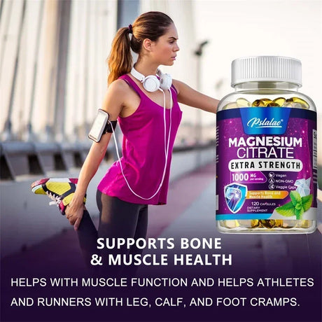 Magnesium Citrate Supplement - Supports Heart, Muscle, Nerve, Bone Health, Promote Energy Metabolism, Gut Digestion