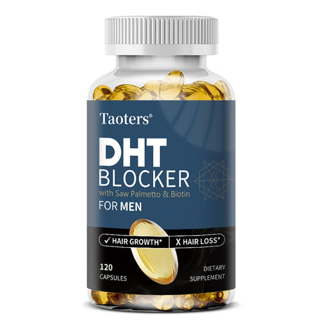 DHT Blocker Hair Growth Supplement with Saw Palmetto, Support Thicker Hair Reduce Thinning & Breakage, Boost Scalp Health