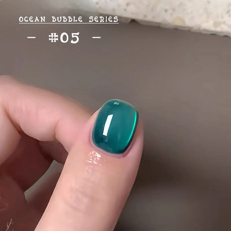 MN 1-20pcs 12ML Pink Gold Cat Eye Ocean Bubble Glass Beads Cat Eye Gel Nail Polish Blue Nails UV Light Nails Green Nails