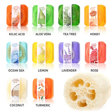 S+100g Coconut Milk Organic Glycerin Loofah Soap Deep Cleansing Whitening Moisturizing Skin Face Wash Bath Soap