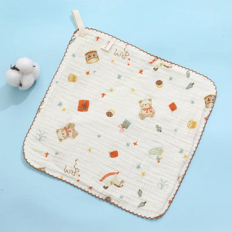 Washcloth Facecloth Baby Cotton Square Towels Handkerchief Muslin Cloth Feeding Bib Infant Wash Hand Face Wipes