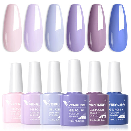 VIP5 Venalisa Nail Gel Polish Jelly Color HEMA/TPO FREE Nude Pink Semi Permanent Soak Off UVLED Gel Polish Sparkle Gel Varnish