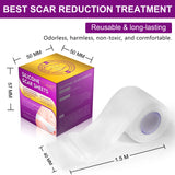 1 Roll Invisible Silicone Scar Sheets , 4cm X 150/300cm Self-Adhesive Scar Cover Tape Reusable and Effective Skin Care Strips