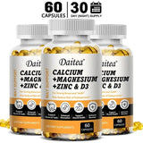 Daitea Calcium Magnesium Zinc Capsules Vitamin D3 helps support bones, teeth, heart, and enhance immune system function.