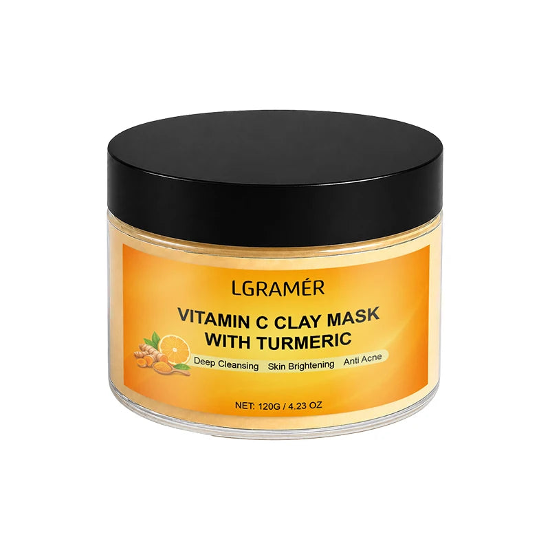 120g Turmeric Clay Mask, Deep Cleansing Formula, Effectively Controls Oil, Tightens Pores, Fades Dull Complexion and Rough Skin