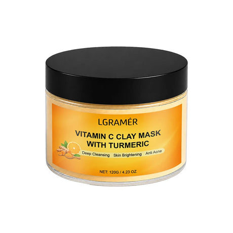 120g Turmeric Clay Mask, Deep Cleansing Formula, Effectively Controls Oil, Tightens Pores, Fades Dull Complexion and Rough Skin