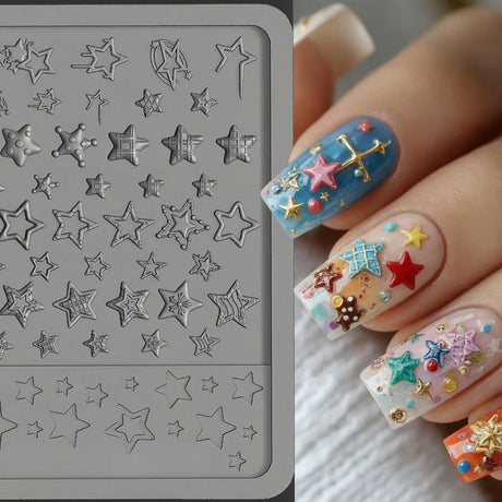 Cute Wings Nail Art Silicone Mold 3D Angel Wings Design Molds Reusable Clear Manicure Template DIY Charms Gel Wings Wedding