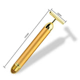 24K Electric Face-Lifting Rose Gold Stick T-Shaped Tacial Massager Skin Tightening Electric Beauty Instrument