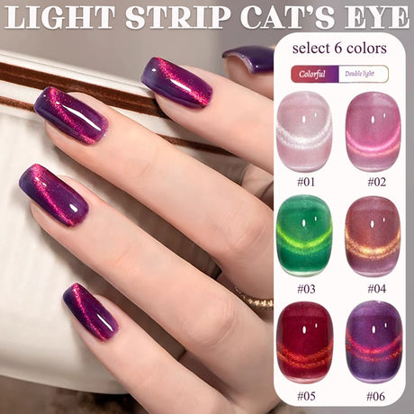 WS Black Glass Cat Magnetic Gel Nail Polish Punk Style Nail Art Manicure Varnis Semi Permanent Gel for Winter Nail Supplies