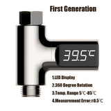 Shower Thermometer LED Display Baby Bath Water Thermometer Meter 360° Rotation Flow Water Self-Generating Temperture Monitor
