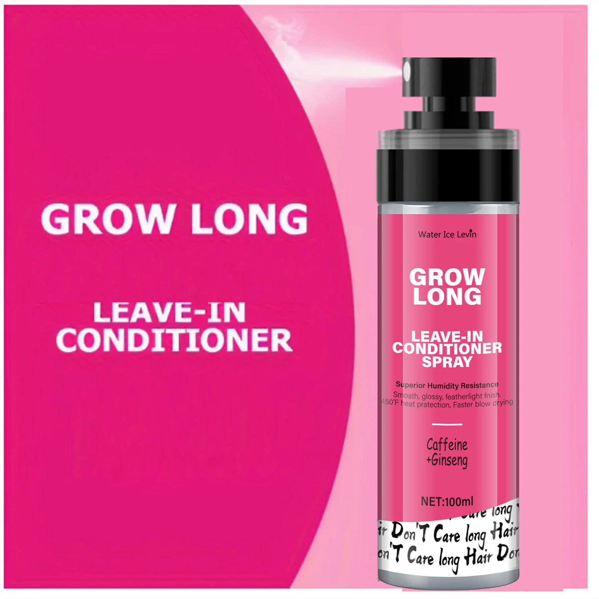 Leave-In Conditioner Spray and Smoothing Agent, Long-Lasting Biotin - Anti-Frizz Deep Conditioner for Split Ends and Breakage - with Vitamin E, Caffeine, and Ginseng, Suitable for Curly, Dry, and Damaged Hair