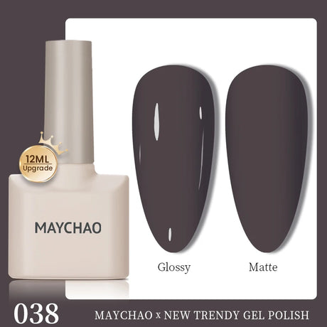 MAYCHAO 12ml Gel Nail Polish Set Professional Salon Nail Art Gels Varnish UV LED Semi Permanent Nail Lacquer Nail Supplies