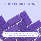 100Pcs Purple Foot Pumice Stone For Feet Foot Scrubber Sponge Callus Remover Dead Skin Pedicure Nail Supplies Art Salon Home Use