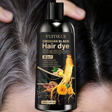 YUITIKUE Plant Extract Black Hair Dye Shampoo, Quick Gray Cover Up Even Color No Stain Gentle Hair Care Shampoo Dye