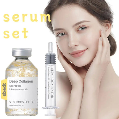 Collagen Ampoule Essence Liquid Set - Needle Type Firming Anti Wrinkle Line Sculpture Skin Care Moisturizing Repair Serum