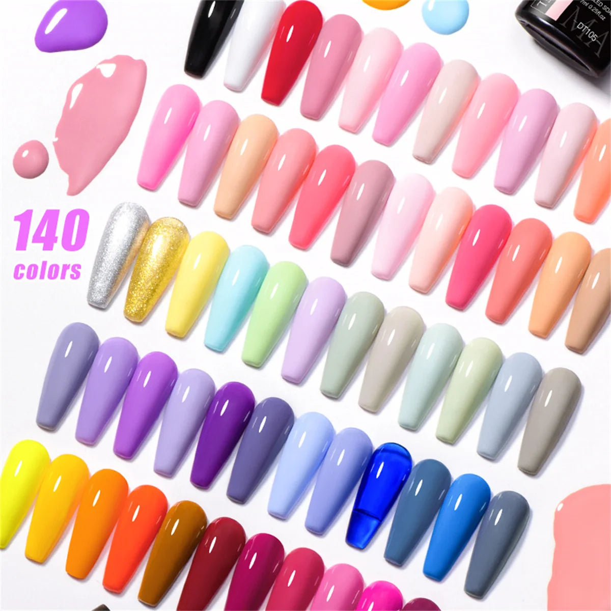 7pcs Gel Nail Polish Set HEMA Free Pink Red Glitter Semi Permanent Soak Off UV Gel Varnish Nail Art Decoration Nail Supplies DIY