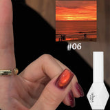WS 10ML Sunlight Cat Eye Gel Nail Polish Autumn Winter Whitening Wine Red Color Light Sunset Glow Cat Eye Glass Beads Nail Atr