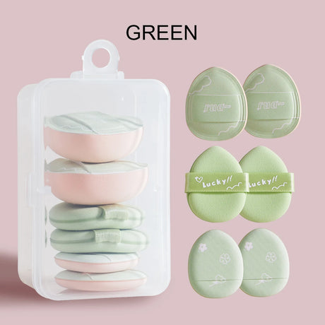 6 mini finger puff set with box, wet and dry concealer air cushion puff, used for makeup of eyes, nose and face.