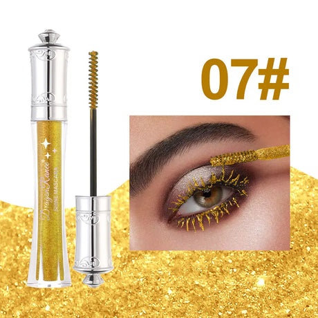 MLSMILE Shiny Pearlescent Colorful Mascara Waterproof Sweat Proof Quick Dry Lasting Matte Blue Mascara Glitter Gold Eyelashes