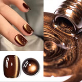 12ml 1-21pcs Brown Gold Cat Eye Gel Nail Polish Hot Selling Winter Whitening Magnet Gel Polish Gold Nails Nail Supplies Nail Art