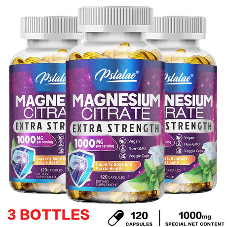 High Absorption Magnesium Citrate Capsules 1000 Mg - for Muscle, Nerve, Bone and Heart Health