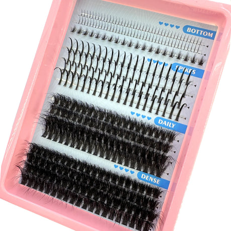 15Rows False Eyelashes Clusters Spikes&Bottom Lashes DIY Manga Cluster Eyelash Extensions Waterproof Individual Lashes Clusters
