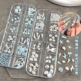 Conch Shell Coconut Tree Mermaid Tail Star Butterfly Heart Rhinestone Bowknot Christmas Snowflake Nail Art Accessory Decorations