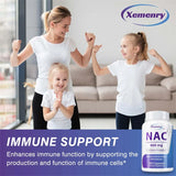 NAC Capsules 600mg - Support Skin Health, Antioxidant, Detox, Enhance Immunity - Non-GMO