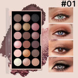 18-Color Eyeshadow Palette – Pearlescent, Matte, Fine Shimmer, Glitter, Earth Tones, Long-Lasting, High-Performance