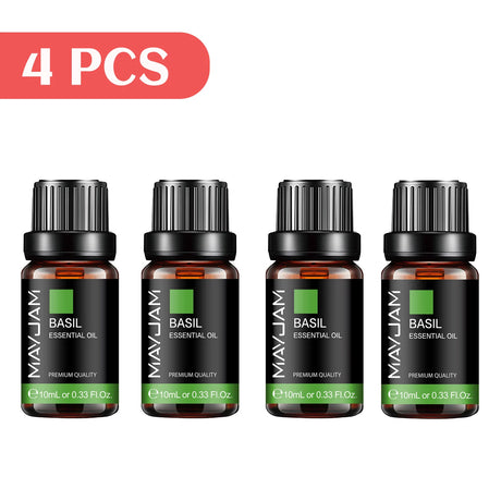 MAYJAM 4 Bottles Essential Oils Jasmine Lavender Eucalyptus Vanilla Sandalwood Frankincense Sweet Orange Patchouli Juniper Oil