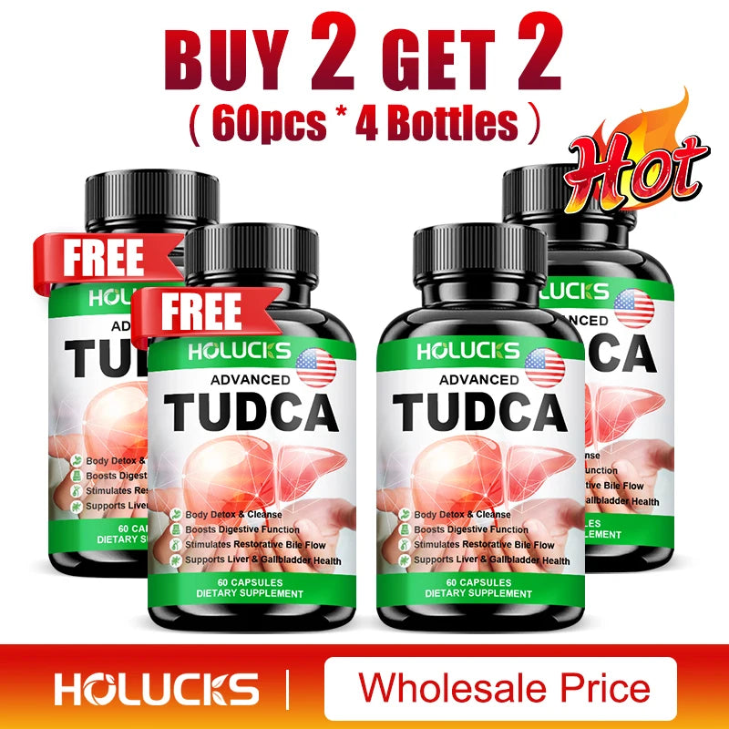 HOLUCKS TUDCA Supplement, Support Liver Cleansing, Detoxification and Repair, Digestive Health, Immune Support