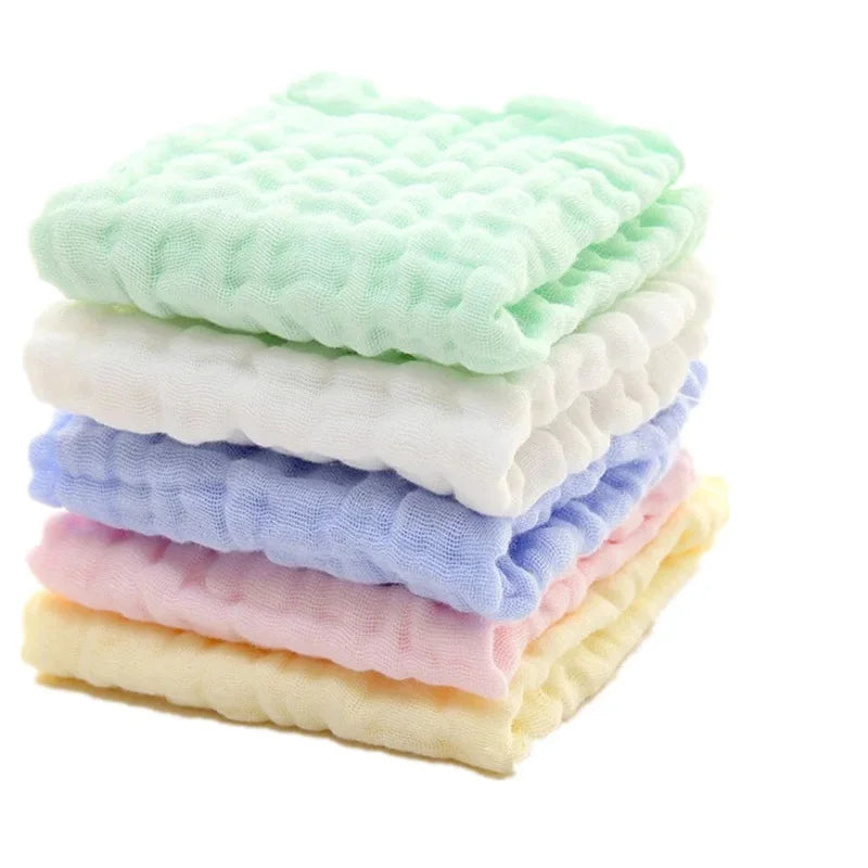 Baby Washcloths - Cotton Baby Wipes - Soft Newborn Face Towel and Washcloth for Sensitive Skin, 5pcs