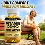 Advanced Vitamin D3 K2 Joint Support Supplement, for Heart & Bone Health, Cardiovascular & Immune Support, Calcium Absorption